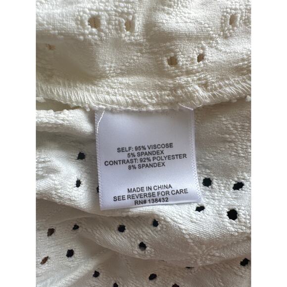 ModCloth Sleeveless Tie Shoulder Peplum Direction Knit Tank Off White XXS NWT - Picture 10 of 12